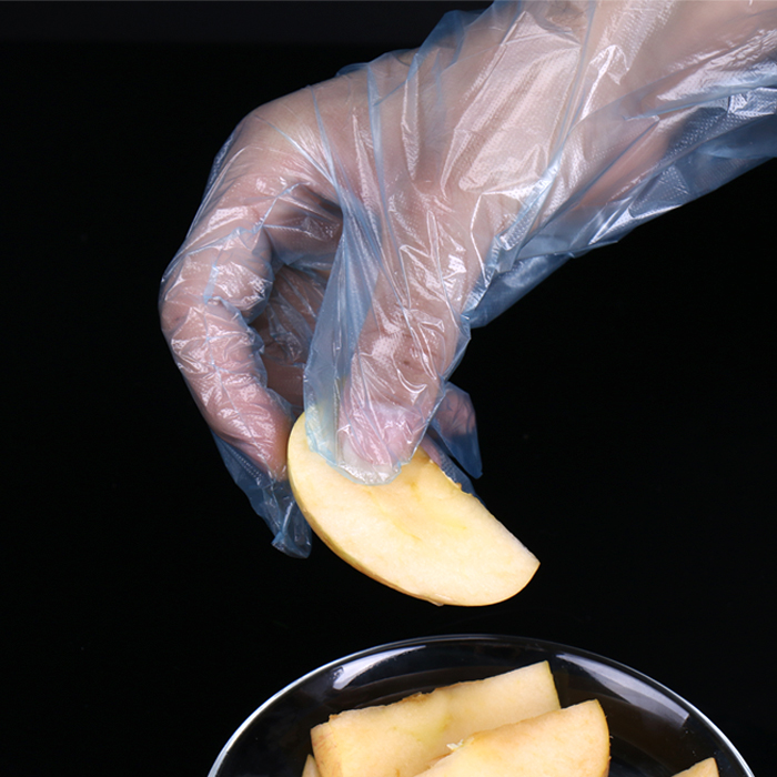 Transparente Einweg-Handschuhe aus Polyethylen